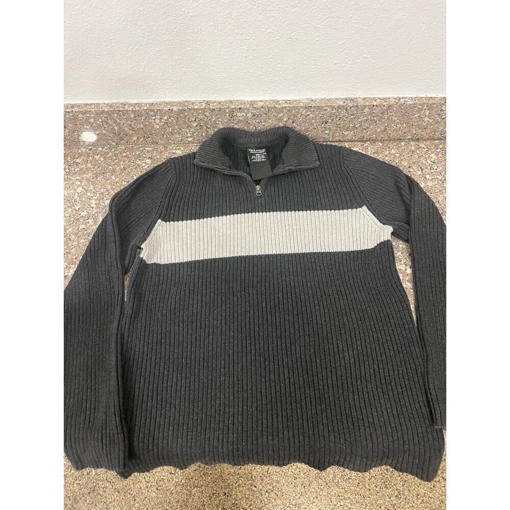 Polo Jeans Sweater Mens XL Blue Gray 1/4 Zip Pullover Jumper Ralph Lauren